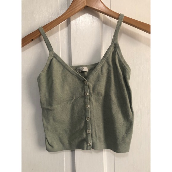 Brandy Melville Tops - John Galt Brandy Melville Sage Green Button Knit Cami Tank Top minimalist OSFA